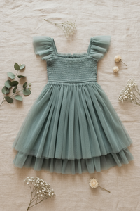 SS Girl's Dress Juliet Dress (soft teal tulle)