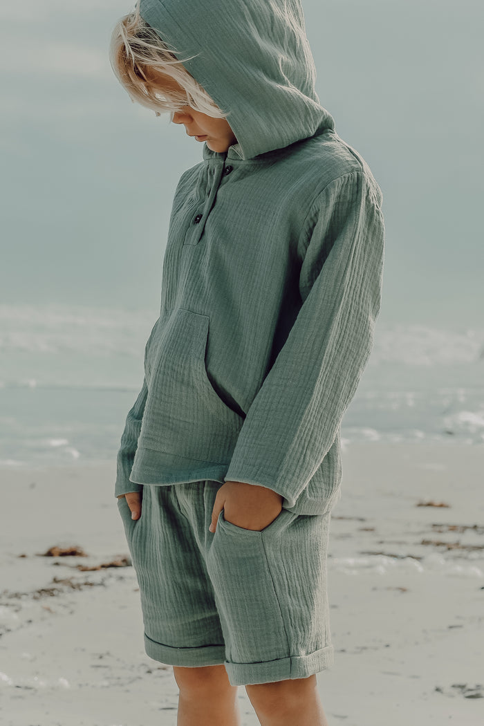 SS Boy's Bottoms Knox Shorts (soft teal muslin)