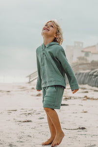 SS Boy's Bottoms Knox Shorts (soft teal muslin)