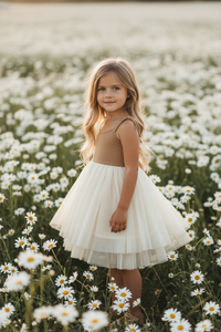 SS Girl's Dress Jodi Twirl (two-tone mocha tulle)