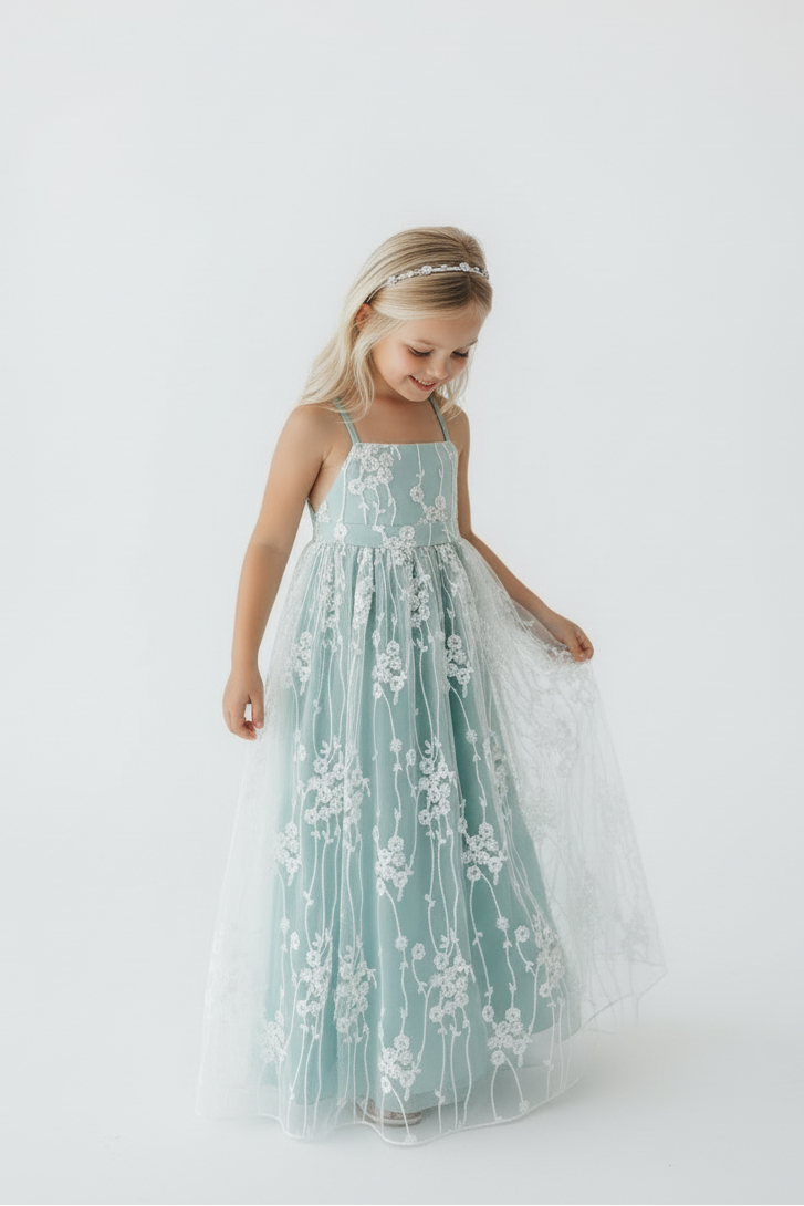 SS Girl's Dress Fiona Lace Dress (coastal blue)