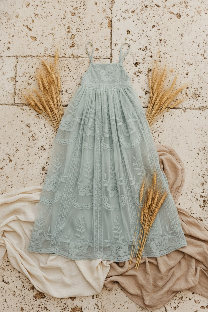 SS Girl's Dress Madeline Lace Dress (airy blue)
