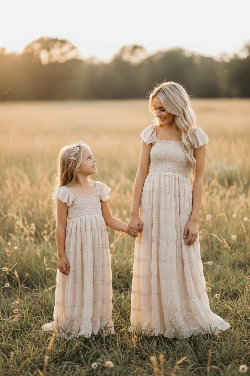 SS Girl's Dress Marabella Dress (natural chiffon)