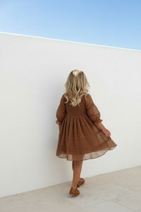 SS Girl's Dress Karina Dress (mocha chiffon)
