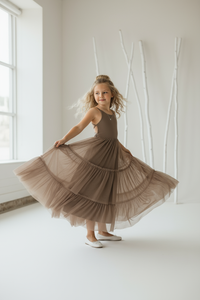 SS Girl's Dress Wendy Dress (mocha tulle)
