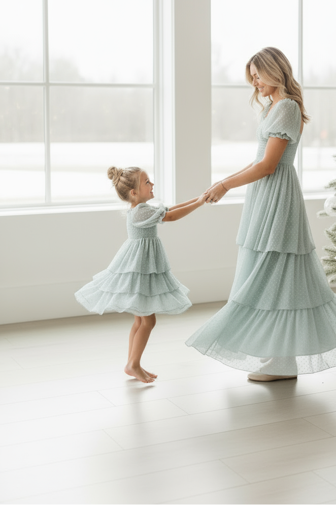 SS Women's Dress Women's Willa Maxi Dress (sage swiss dot)