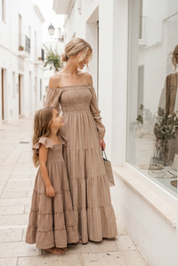 SS Girl's Dress Pippa Maxi (mocha stripe)