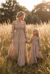 SS Girl's Dress Pippa Maxi (mocha stripe)