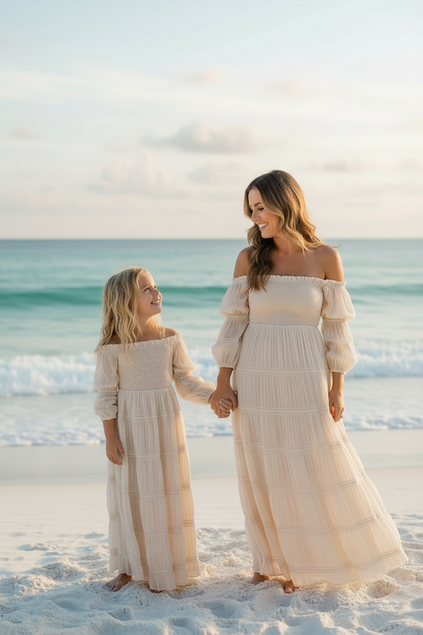 SS Girl's Dress Pippa Maxi (natural chiffon)