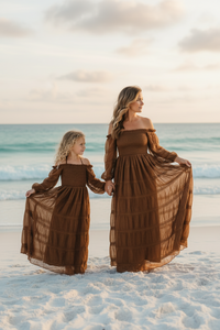 SS Girl's Dress Pippa Maxi (mocha chiffon)
