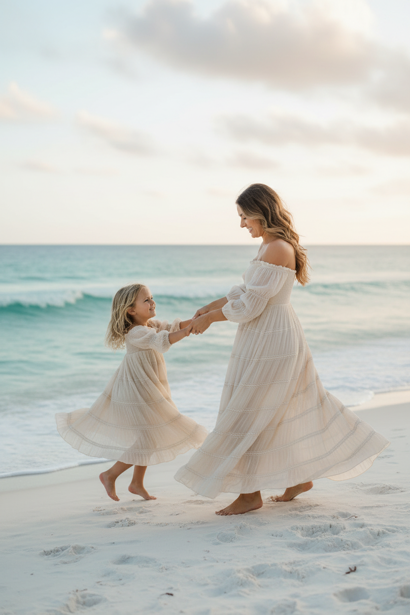 SS Girl's Dress Pippa Maxi (natural chiffon)