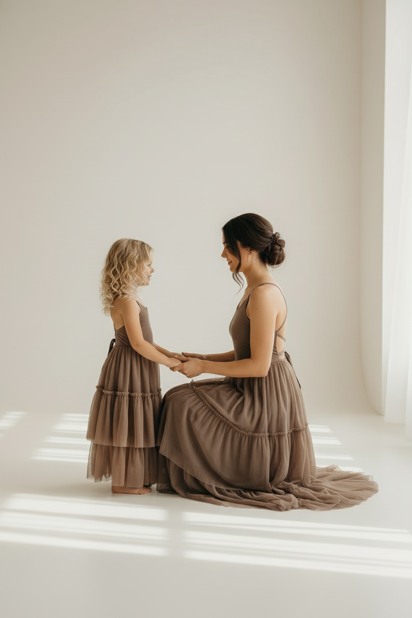 SS Girl's Dress Wendy Dress (mocha tulle)