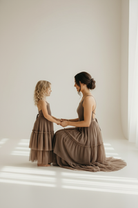 SS Girl's Dress Wendy Dress (mocha tulle)