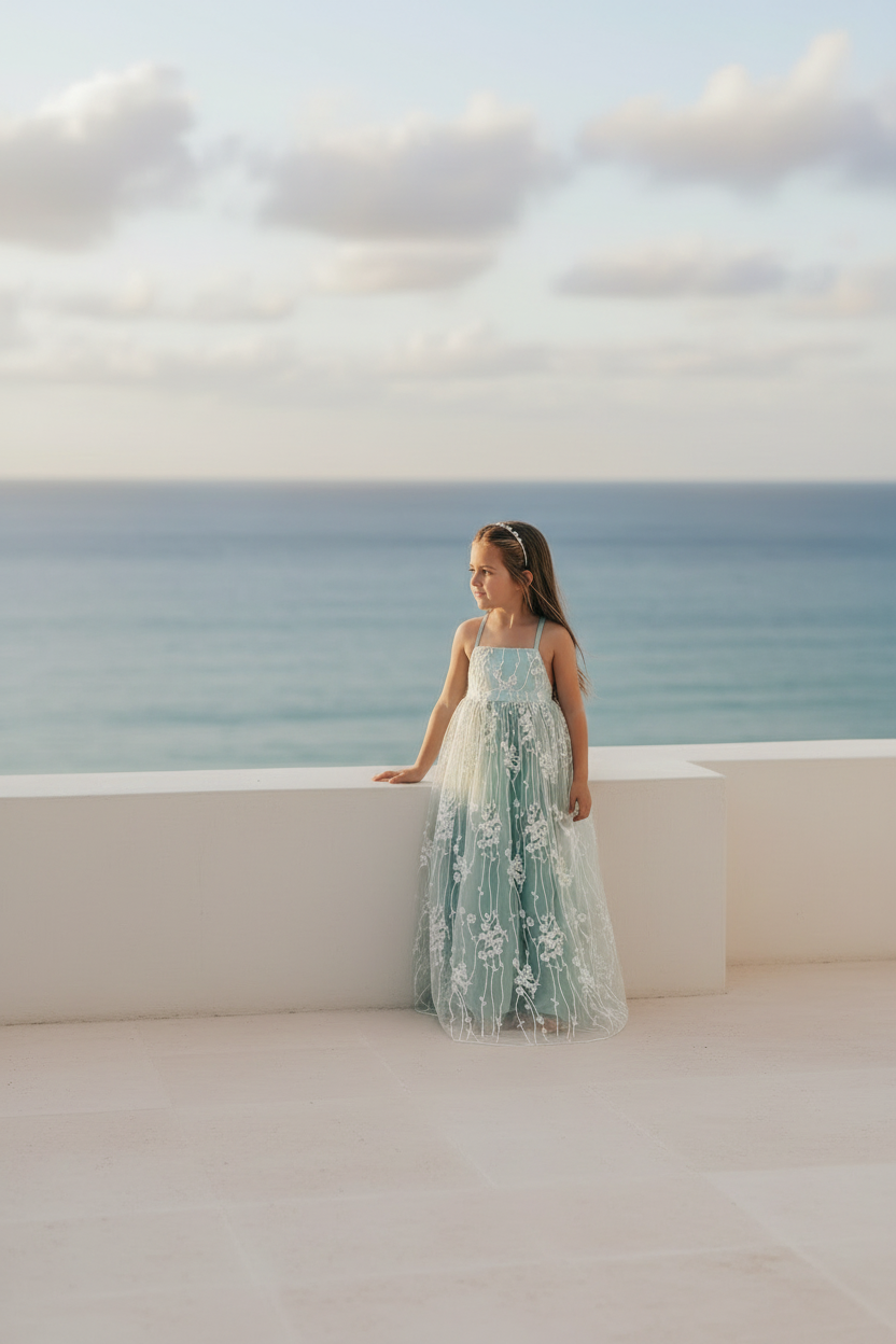 SS Girl's Dress Fiona Lace Dress (coastal blue)