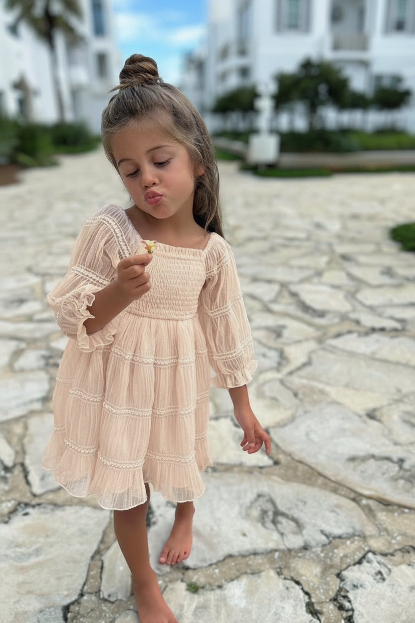 SS Girl's Dress Karina Dress (soft pink chiffon)