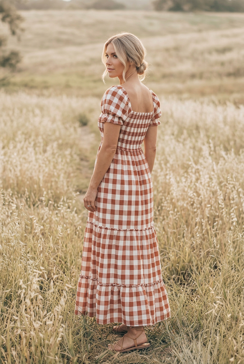 SS Women's Dress Women's Elle Dress (spice checkered)