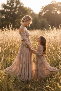 SS Girl's Dress Pippa Maxi (mocha stripe)