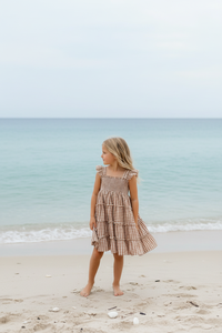 SS Girl's Dress Pia Dress (brown gingham)
