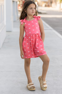 LB Girl's Romper Rita Shortie Romper (pink butterfly) FINAL SALE