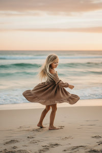SS Girl's Dress Pippa Dress (mocha muslin)