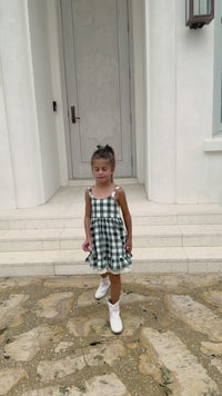 SS Girl's Dress Tilly Pocket Dress (forest checkered)