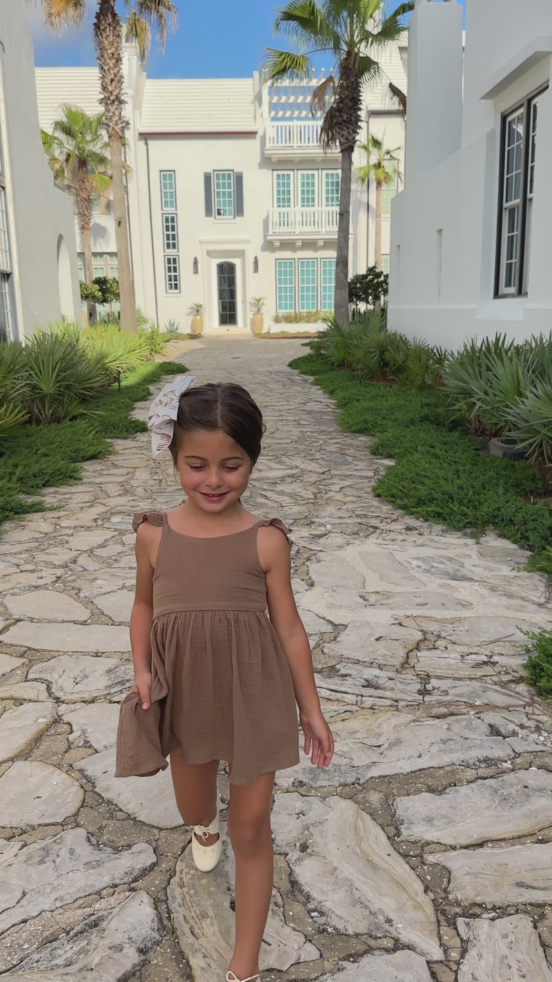 Girl in Indie Blue Cora Tunic Set Mocha Muslin