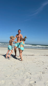 Video of Girls Scoopback Set Aqua Waves Swim with Matching Family Aqua Waves Swim Sets