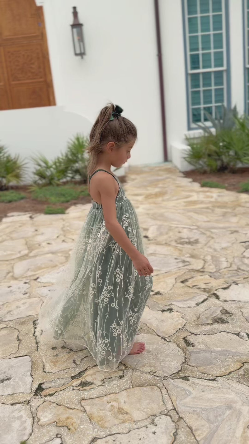 SS Girl's Dress Fiona Lace Dress (forest)