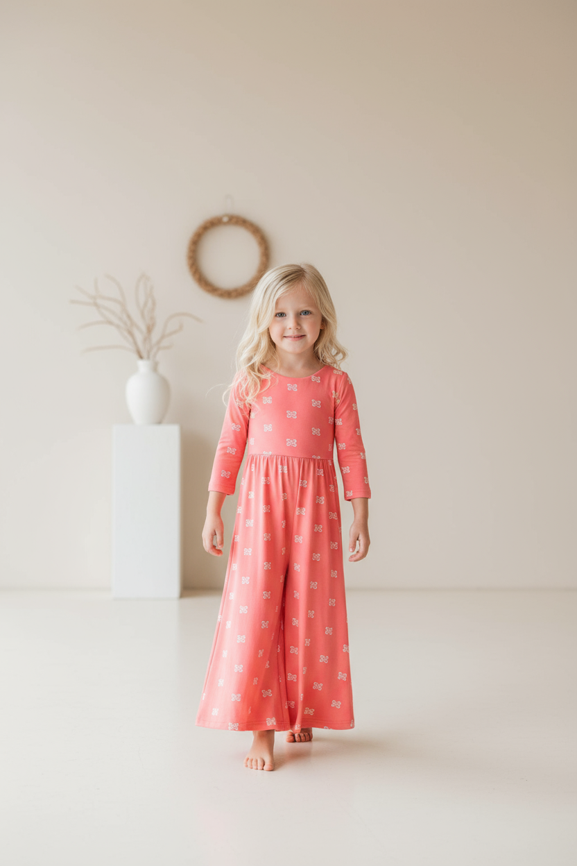 LB Girl's Romper Rita Romper (pink butterfly) FINAL SALE