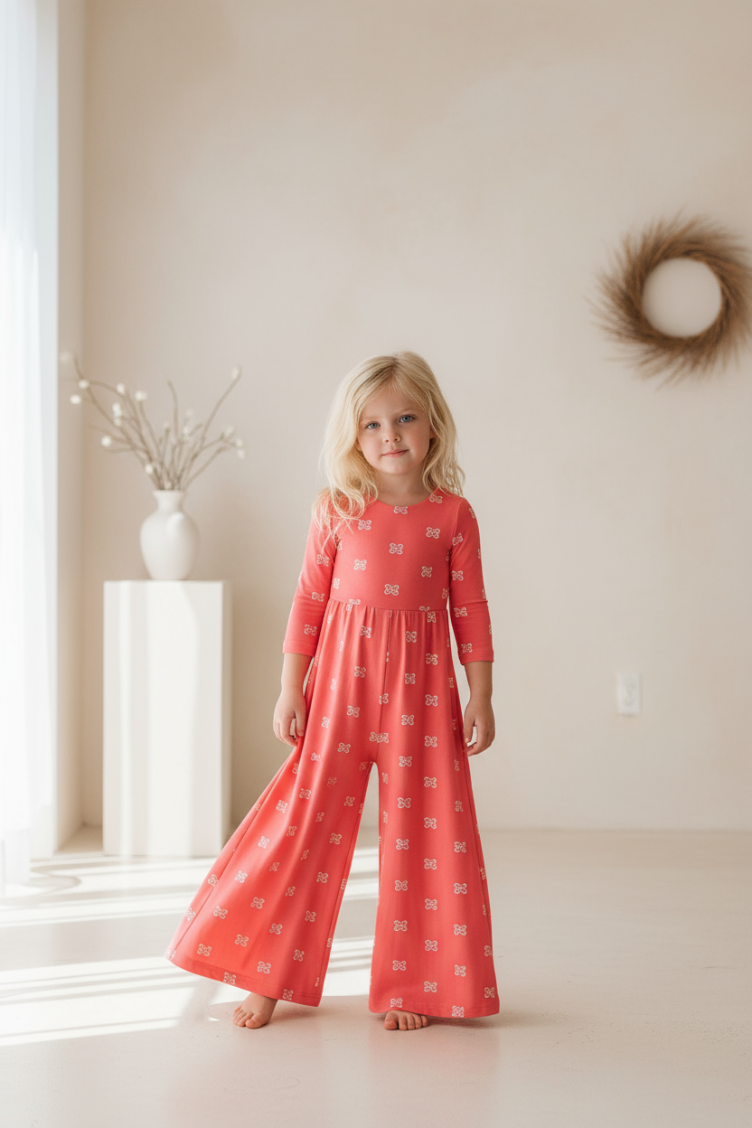 LB Girl's Romper Rita Romper (pink butterfly) FINAL SALE
