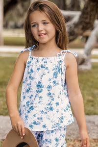 SS Girl's Top Kiera Top (sapphire floral) FINAL SALE