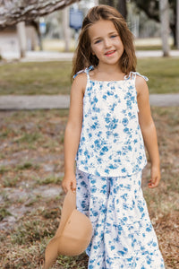 SS Girl's Top Kiera Top (sapphire floral) FINAL SALE