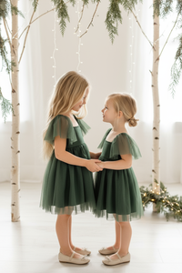 SS Girl's Dress Fawn Dress (forest tulle)