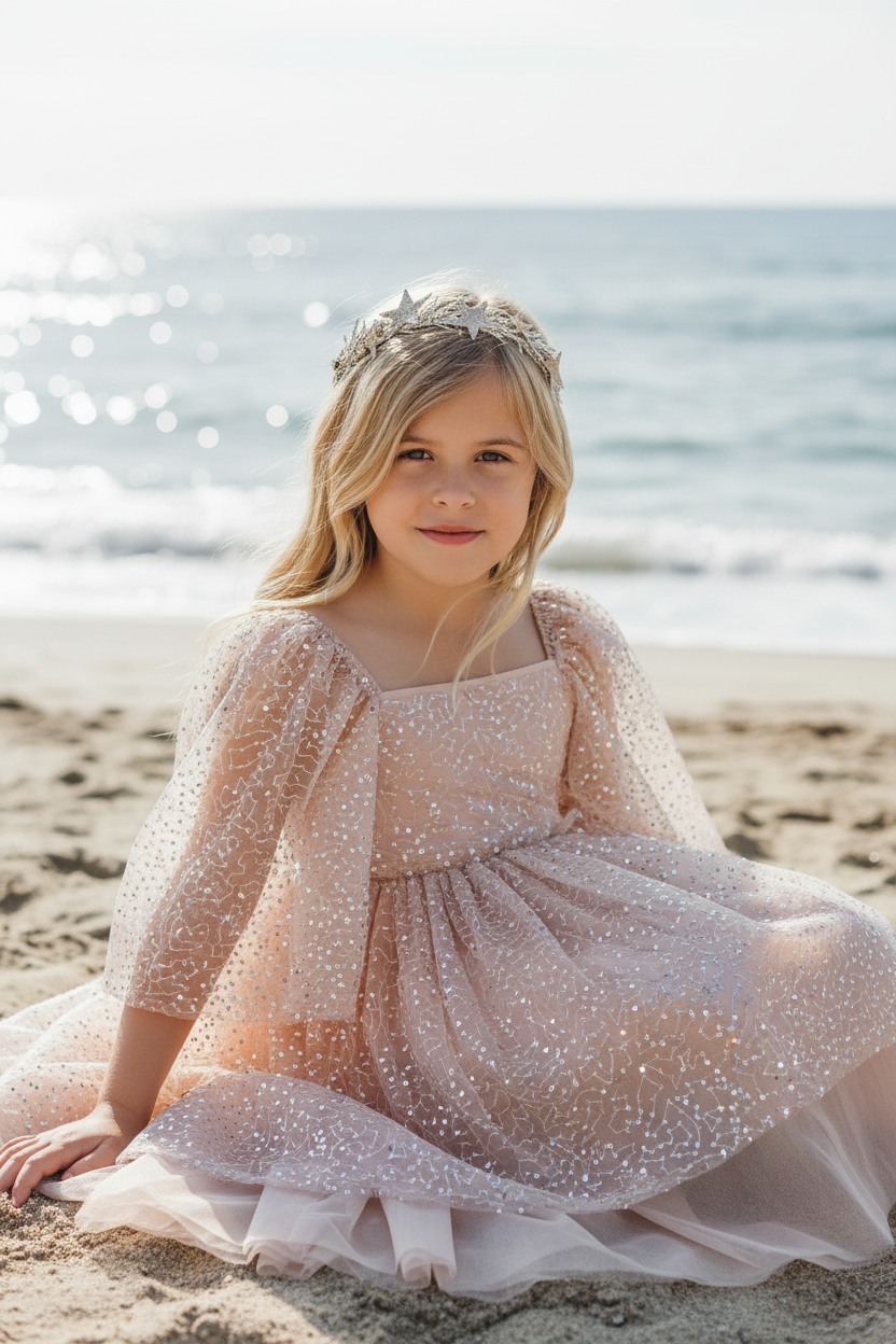 SS Girl's Dress Uma Dress (sequin pink tulle)