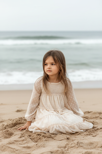SS Girl's Dress Nora Dress (natural swiss dot)