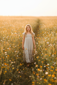 SS Girl's Dress Marabella Dress (soft gray muslin) SALE