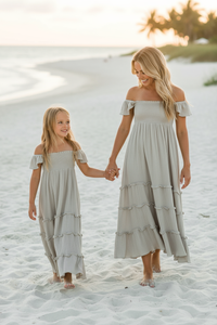 SS Girl's Dress Marabella Dress (soft gray muslin) SALE