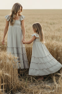 SS Girl's Dress Marabella Dress (soft gray muslin) SALE