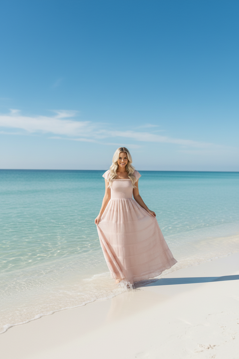 SS Women's Dress Women's Marabella Dress (soft pink chiffon)