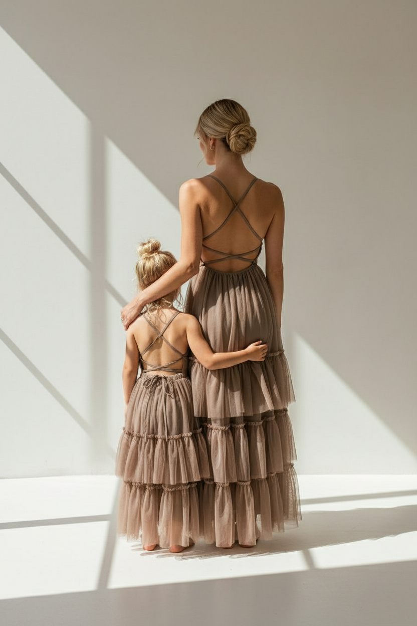 SS Girl's Dress Wendy Dress (mocha tulle)