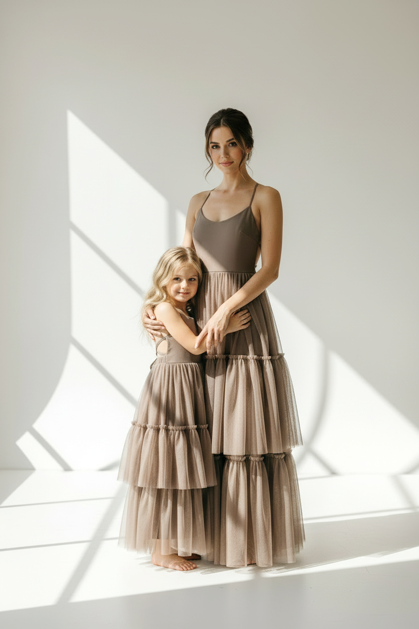 SS Girl's Dress Wendy Dress (mocha tulle)