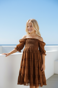 SS Girl's Dress Karina Dress (mocha chiffon)