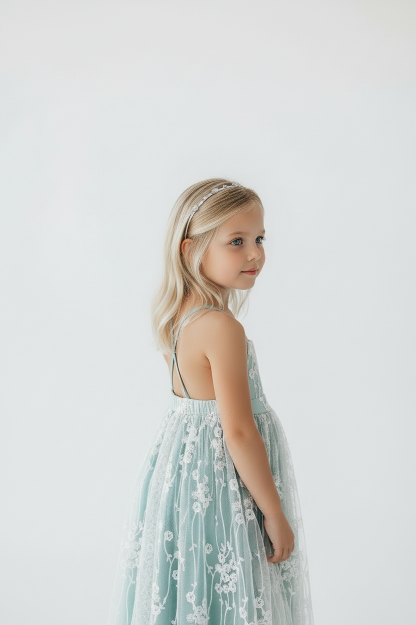 SS Girl's Dress Fiona Lace Dress (coastal blue)