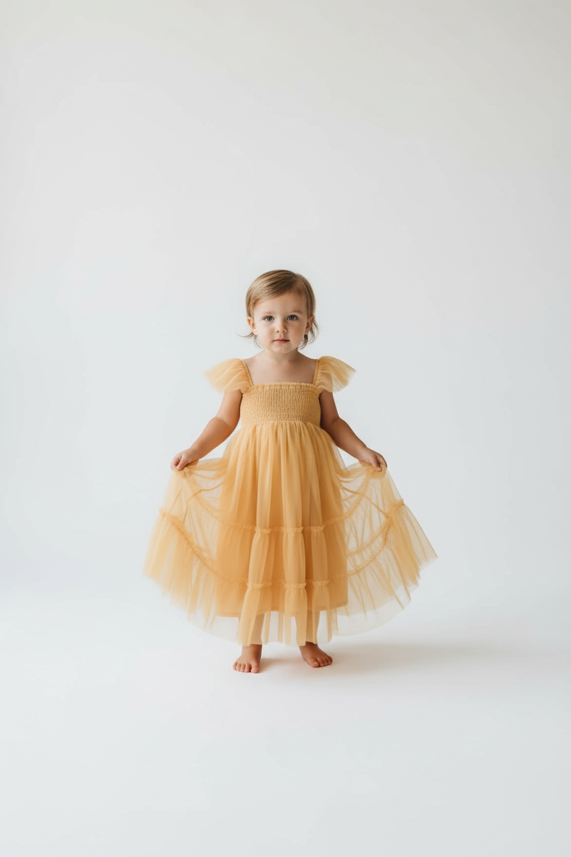 SS Girl's Dress Marabella Dress (saffron tulle)