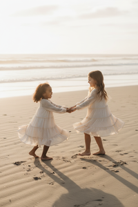 SS Girl's Dress Nora Dress (natural swiss dot)