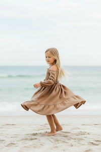 SS Girl's Dress Pippa Dress (mocha muslin)