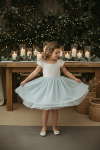 SS Girl's Dress Aria Dress (airy blue tulle)