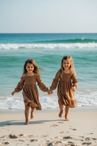 SS Girl's Dress Pippa Dress (mocha muslin)