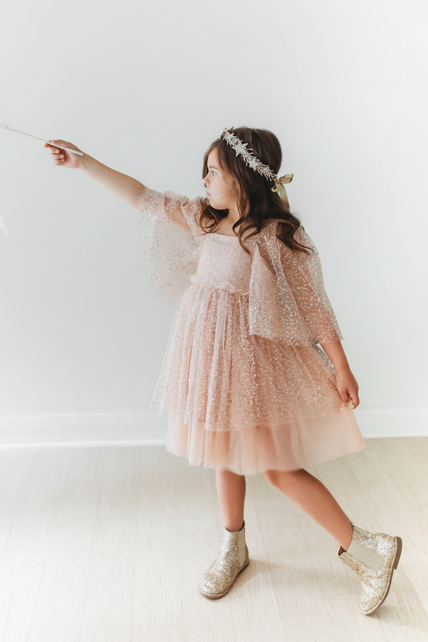 SS Girl's Dress Uma Dress (sequin pink tulle)