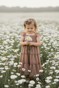 SS Girl's Dress Marabella Dress (mocha swiss dot)